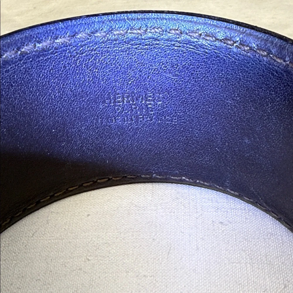 Hermès Leather Cuff Bracelet – Brown [F, 2002]